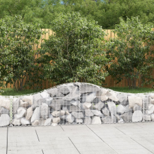vidaXL 11 db íves horganyzott vas gabion kosár 200x30x40/60 cm kerti tárolás