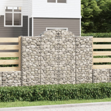 vidaXL 11 db íves horganyzott vas gabion kosár 200x50x160/180 cm bútor