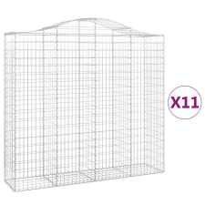 vidaXL 11 db íves horganyzott vas gabion kosár 200x50x180/200 cm (3145733) kerti tárolás