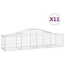 vidaXL 11 db íves horganyzott vas gabion kosár 200x50x40/60 cm (3145586) kerti tárolás