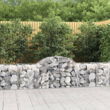 vidaXL 11 db íves horganyzott vas gabion kosár 200x50x60/80 cm kerti tárolás