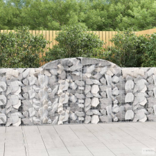 vidaXL 11 db íves horganyzott vas gabion kosár 300 x 30 x 100/120 cm kerti tárolás