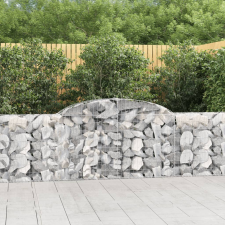 vidaXL 11 db íves horganyzott vas gabion kosár 300x30x80/100 cm kerti tárolás