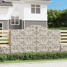 vidaXL 11 db íves horganyzott vas gabion kosár 300x50x160/180 cm bútor