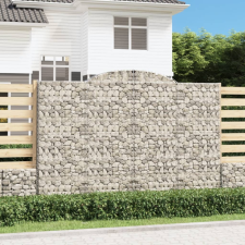 vidaXL 11 db íves horganyzott vas gabion kosár 300x50x200/220 cm kerti tárolás