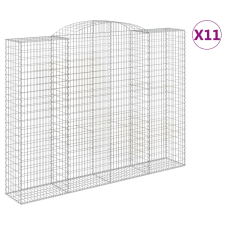 vidaXL 11 db íves horganyzott vas gabion kosár 300x50x220/240 cm (3146818) kerti tárolás