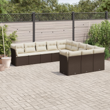 vidaXL 11 részes barna polyrattan kerti ülőgarnitúra párnákkal kerti bútor
