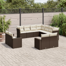vidaXL 11 részes barna polyrattan kerti ülőgarnitúra párnákkal kerti bútor