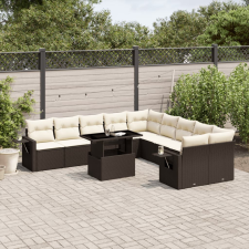 vidaXL 11 részes barna polyrattan kerti ülőgarnitúra párnákkal kerti bútor
