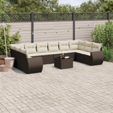 vidaXL 11 részes barna polyrattan kerti ülőgarnitúra párnákkal kerti bútor