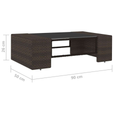 vidaXL 11 részes barna polyrattan kerti ülőgarnitúra párnákkal kerti bútor