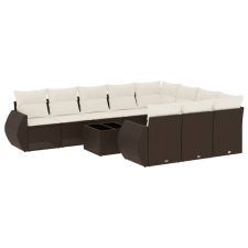 vidaXL 11 részes barna polyrattan kerti ülőgarnitúra párnákkal (3221902) kerti bútor