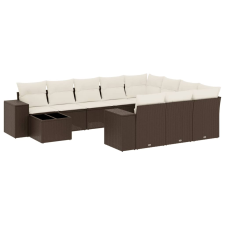 vidaXL 11 részes barna polyrattan kerti ülőgarnitúra párnákkal (3223132) kerti bútor