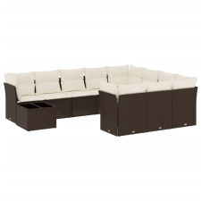 vidaXL 11 részes barna polyrattan kerti ülőgarnitúra párnákkal (3250102) kerti bútor
