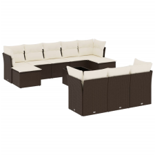 vidaXL 11 részes barna polyrattan kerti ülőgarnitúra párnákkal (3250182) kerti bútor