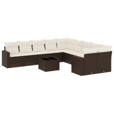 vidaXL 11 részes barna polyrattan kerti ülőgarnitúra párnákkal (3251860) kerti bútor