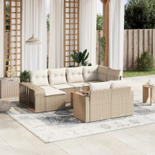vidaXL 11 részes bézs polyrattan kerti ülőgarnitúra párnákkal kerti bútor