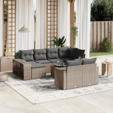 vidaXL 11 részes szürke polyrattan kerti ülőgarnitúra párnákkal kerti bútor