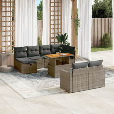 vidaXL 11 részes szürke polyrattan kerti ülőgarnitúra párnákkal kerti bútor