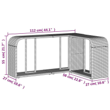 vidaXL 11 részes szürke polyrattan kerti ülőgarnitúra párnákkal kerti bútor