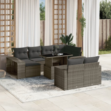vidaXL 11 részes szürke polyrattan kerti ülőgarnitúra párnákkal kerti bútor