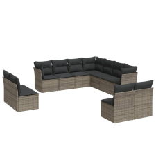 vidaXL 11 részes szürke polyrattan kerti ülőgarnitúra párnákkal (3217820) kerti bútor