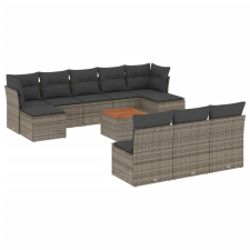vidaXL 11 részes szürke polyrattan kerti ülőgarnitúra párnákkal (3256200) kerti bútor