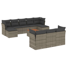 vidaXL 11 részes szürke polyrattan kerti ülőgarnitúra párnákkal (3256214) kerti bútor