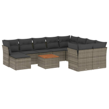 vidaXL 11 részes szürke polyrattan kerti ülőgarnitúra párnákkal (3256305) kerti bútor