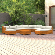 vidaXL 11 részes tömör akácfa kerti ülőgarnitúra párnákkal kerti bútor