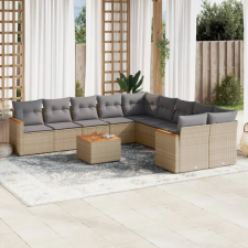 vidaXL 11részes vegyes bézs polyrattan kerti ülőgarnitúra párnákkal kerti bútor