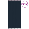vidaXL 12 db antracitszürke horganyzott acél tetőpanel 100 x 45 cm