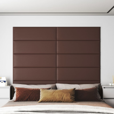 vidaXL 12 db barna műbőr fali panel 90 x 30 cm 3,24 m² építőanyag