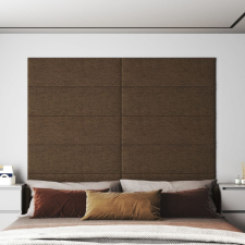 vidaXL 12 db barna szövet fali panel 90x30 cm 3,24 m² tapéta, díszléc és más dekoráció