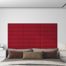 vidaXL 12 db bordó bársony fali panel 60x15 cm 1,08 m² tapéta, díszléc és más dekoráció