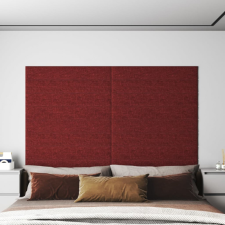 vidaXL 12 db bordó szövet fali panel 90x15 cm 1,62 m² tapéta, díszléc és más dekoráció