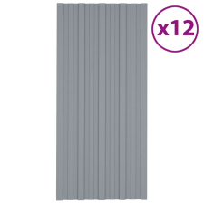 vidaXL 12 db ezüstszínű horganyzott acél tetőpanel 100 x 45 cm építőanyag