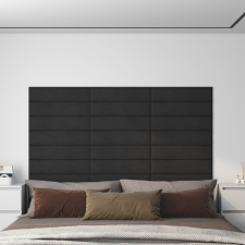 vidaXL 12 db fekete bársony fali panel 60x15 cm 1,08 m² építőanyag