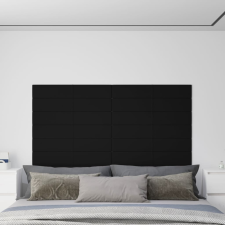 vidaXL 12 db fekete bársony fali panel 90x15 cm 1,62 m² dekorburkolat
