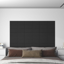 vidaXL 12 db fekete szövet fali panel 60 x 15 cm 1,08 m² dekorburkolat