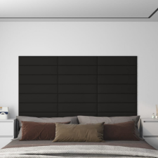 vidaXL 12 db fekete szövet fali panel 60x15 cm 1,08 m² tapéta, díszléc és más dekoráció