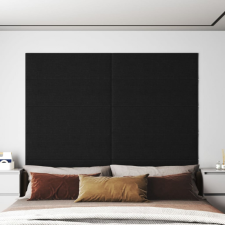 vidaXL 12 db fekete szövet fali panel 90x30 cm 3,24 m² tapéta, díszléc és más dekoráció