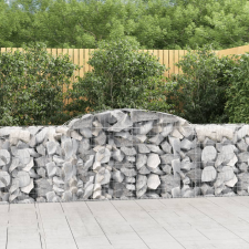 vidaXL 12 db íves horganyzott vas gabion kosár 300x50x80/100 cm kerti tárolás