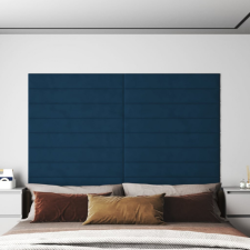 vidaXL 12 db kék bársony fali panel 90x15 cm 1,62 m² tapéta, díszléc és más dekoráció