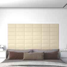 vidaXL 12 db krémszínű műbőr fali panel 30 x 15 cm 0,54 m² tapéta, díszléc és más dekoráció