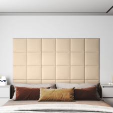 vidaXL 12 db krémszínű szövet fali panel 30 x 30 cm 1,08 m² tapéta, díszléc és más dekoráció