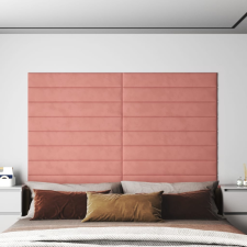 vidaXL 12 db rózsaszín bársony fali panel 90x15 cm 1,62 m² dekorburkolat