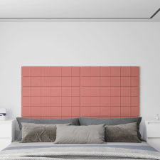 vidaXL 12 db rózsaszín bársony fali panel 90x15 cm 1,62 m² tapéta, díszléc és más dekoráció