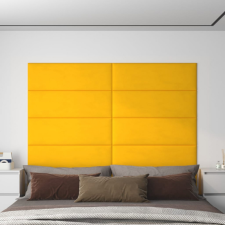vidaXL 12 db sárga bársony fali panel 90 x 30 cm 3,24 m² tapéta, díszléc és más dekoráció
