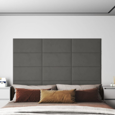 vidaXL 12 db sötétszürke bársony fali panel 60x30 cm 2,16 m² tapéta, díszléc és más dekoráció